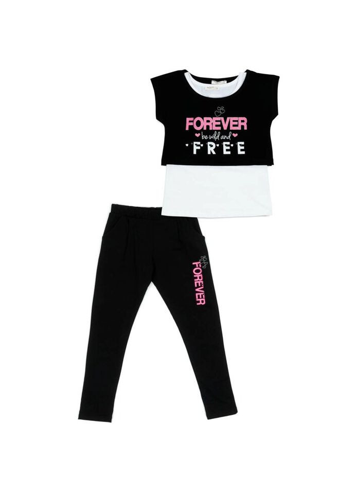 Чорний демісезонний набір дитячого одягу forever (14586-152g-black) Breeze