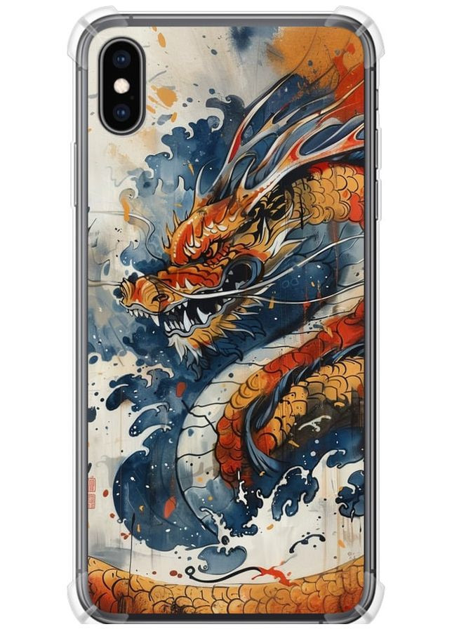 Силикон с усиленными углами чехол 'Ярость дракона' для Endorphone Apple iPhone XS Max (291423126)