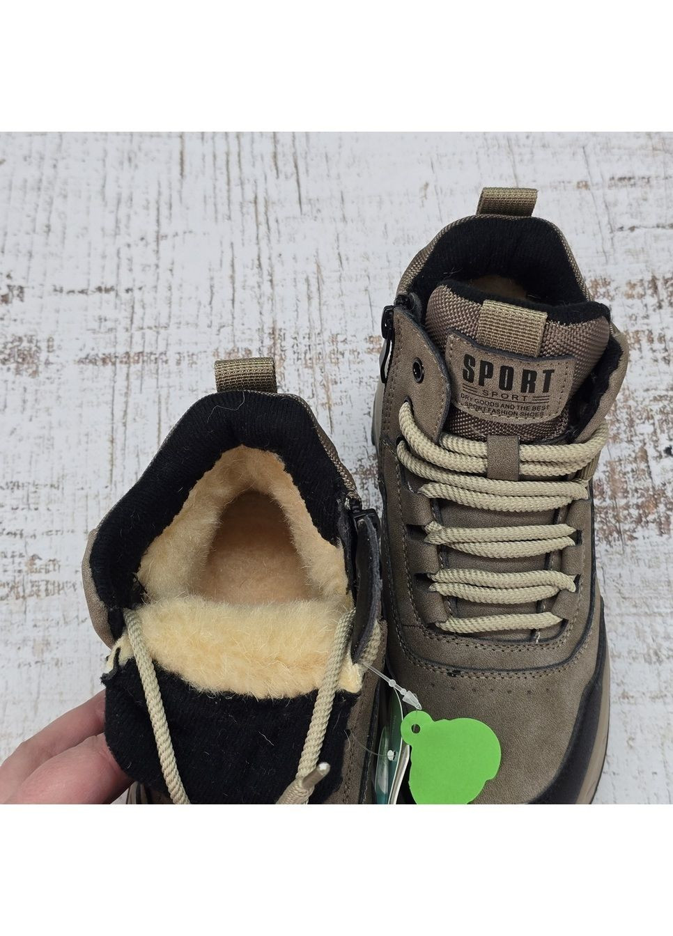 Светло-коричневые повседневные зимние ботинки зимние для мальчика светло-коричневые на овчине Kimboo