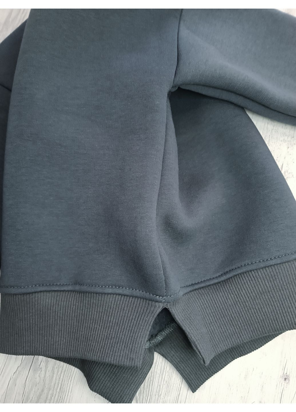 Сірий зимній костюм утеплений для хлопчика тринитка на флісі No Brand