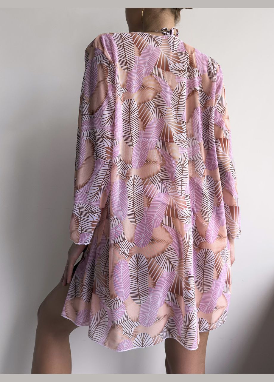 Рожевий літній роздільний купальник трійка у ніжно-рожевих тонах роздільний Ghazel