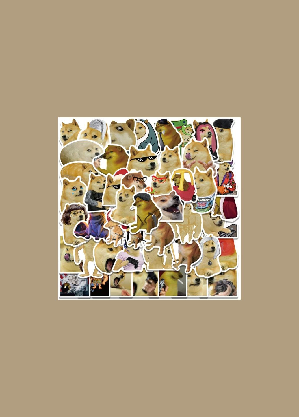 Набор наклеек Doge Доге мем собака 50 шт стикеры на телефон ноутбук скетчбук No Brand (322931149)