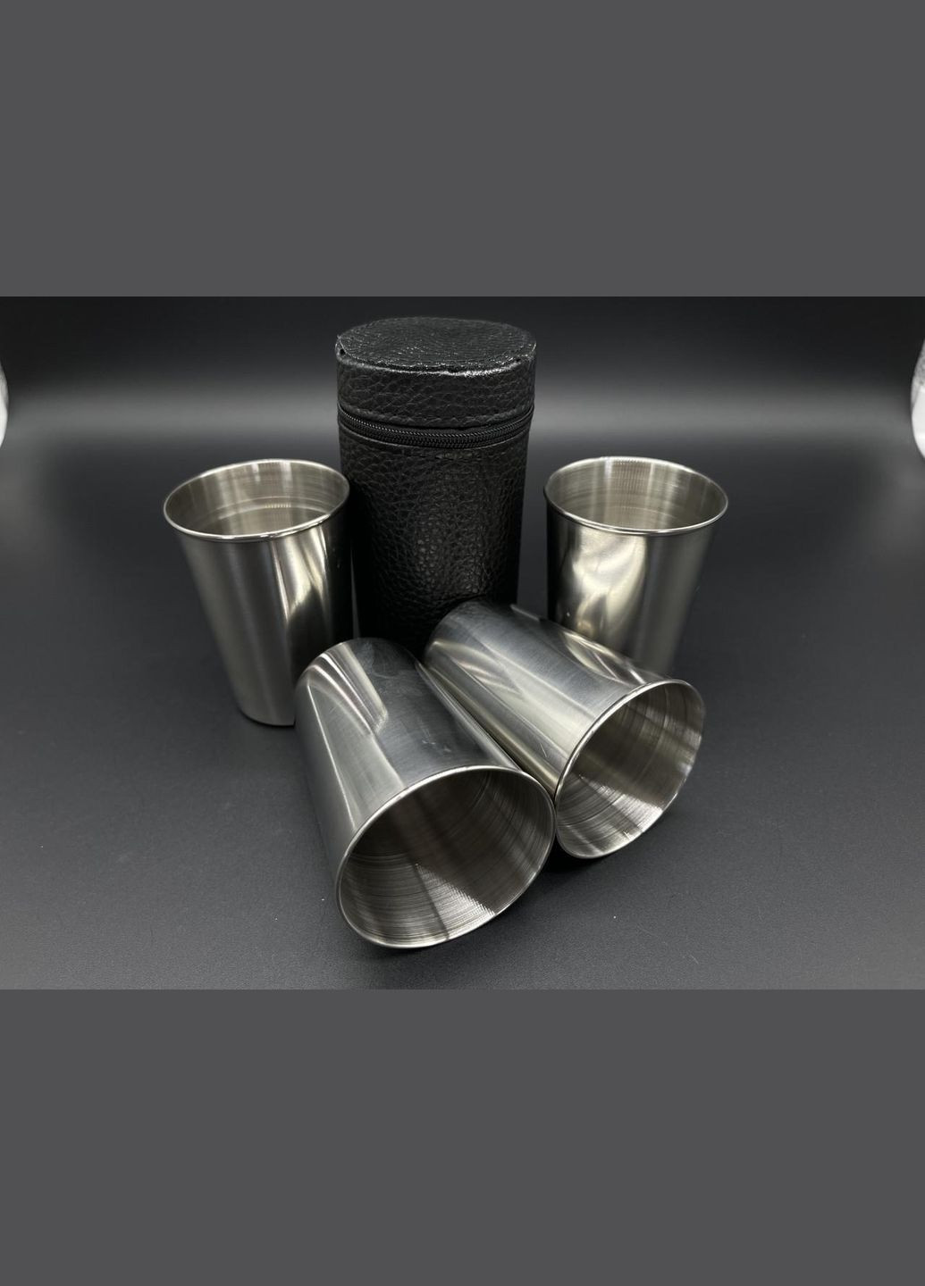 Набор стаканов 4шт. в кожаном чехле 150мл HM furnitura (330601601)