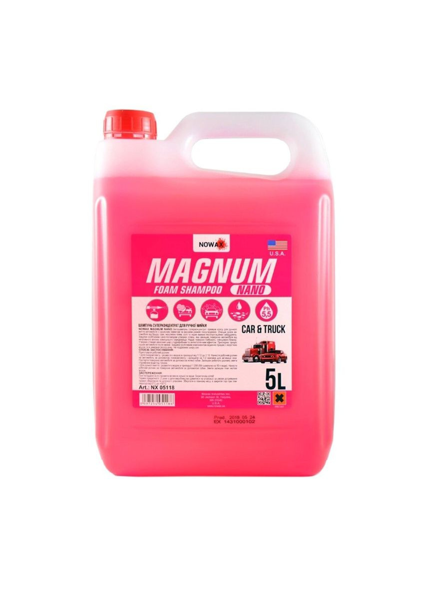Шампунь Magnum Nano Foam Shampoo суперконцентрат для ручной мойки 5 литров Nowax (293346826)