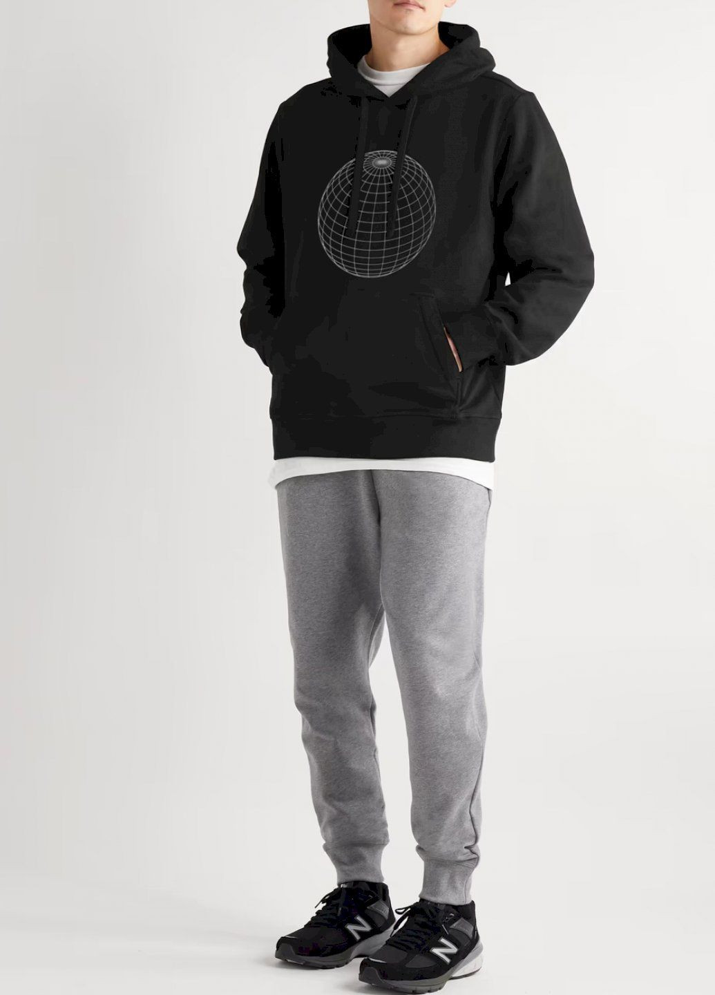 Чорний худі чоловіча чорна з флісом YAPPI малюнок (305003901)