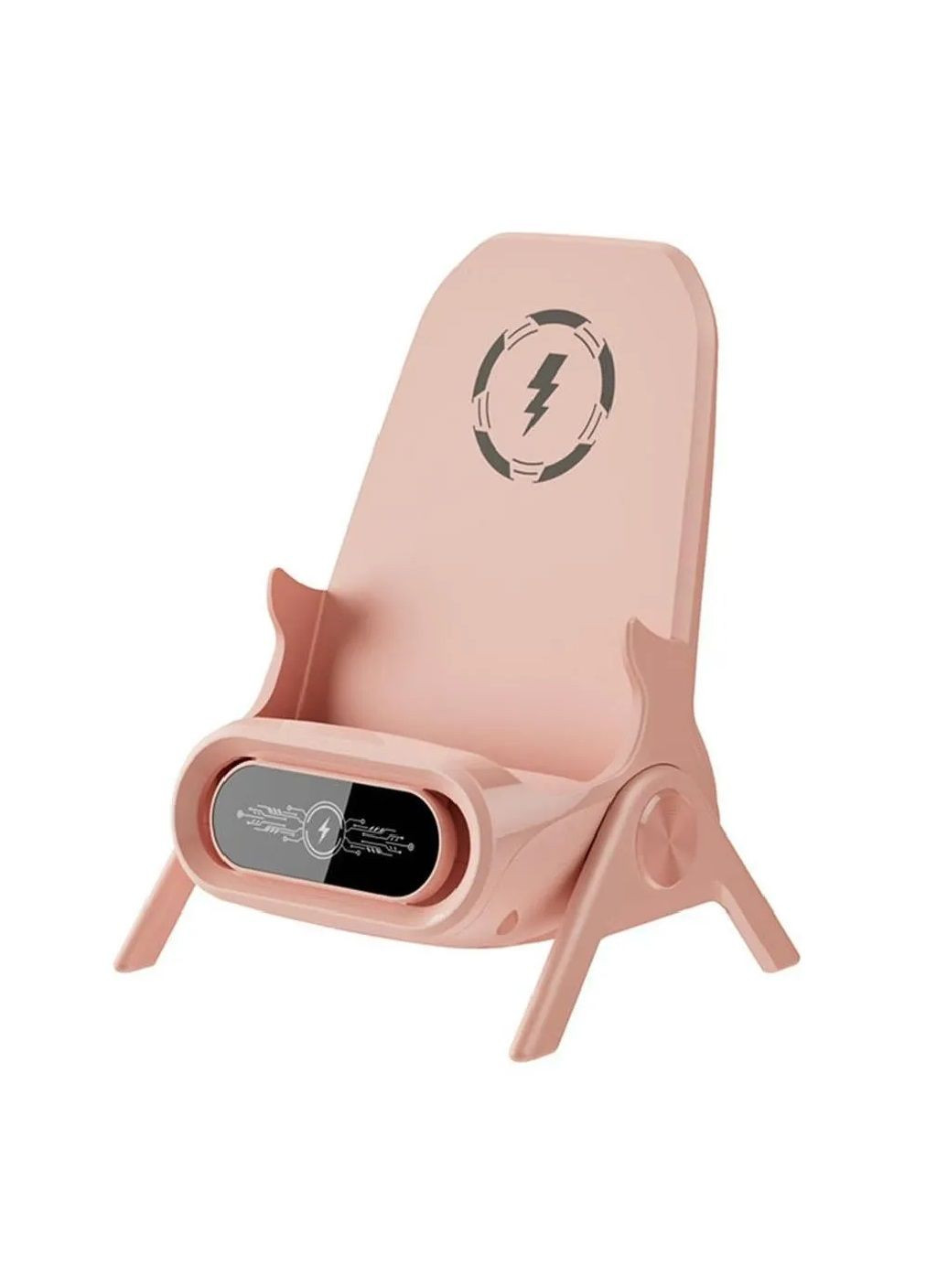 Бездротовий зарядний пристрій підставка для телефона з 3 магнітними конекторами 139х100х94 мм (479590-Prob) Рожева Unbranded (322394989)