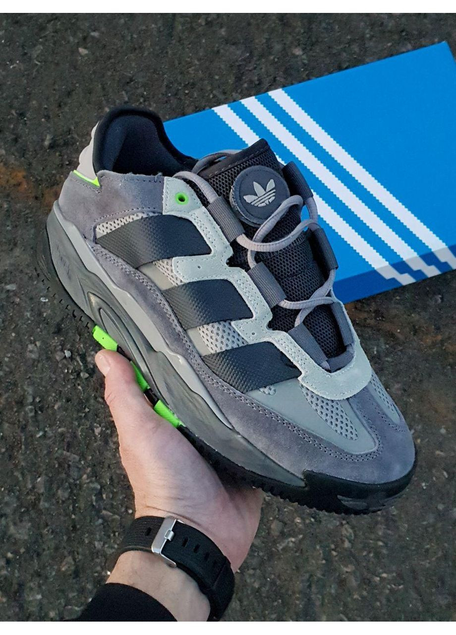 КРОССОВКИ ЖЕНСКИЕ ADIDAS NITEBALL GRAY BLACK LIME АДИДАС НАЙТБОЛ No Brand чёрные демисезоны (369389583)
