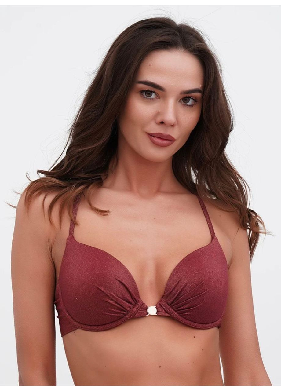 Бордовий літній купальний топ Orsay