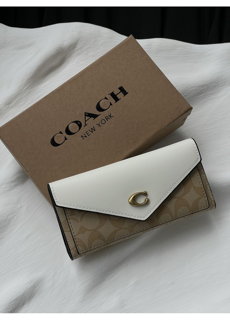 Кошелек женский большой визитница молочный с коробкой No Brand (369935805)