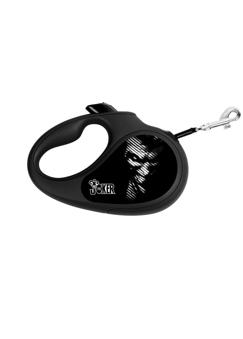 Повідецьрулетка для собак R-leash "Джокер Чорний" S до 15 кг 5 м світловідбивна стрічка Чорний WAUDOG (279564501)