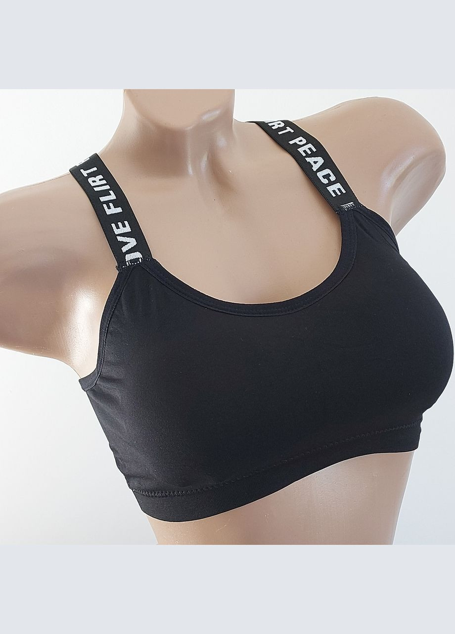 Жіночий топ з написами на бретелях топік бюстгальтер бралет ліф No Brand (314931185)