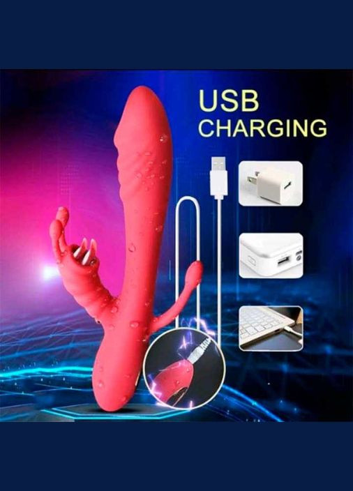 Вібратор Rebbit 3в1 з підігрівом 12 режимів вібрації Drive No Brand (322400414)