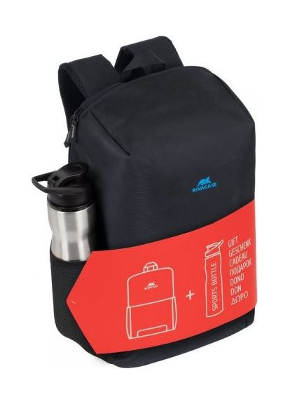 Комплект рюкзак для ноутбука 15.6" 8068 (Black) + спортивна пляшка 750 ml RIVACASE (360412696)