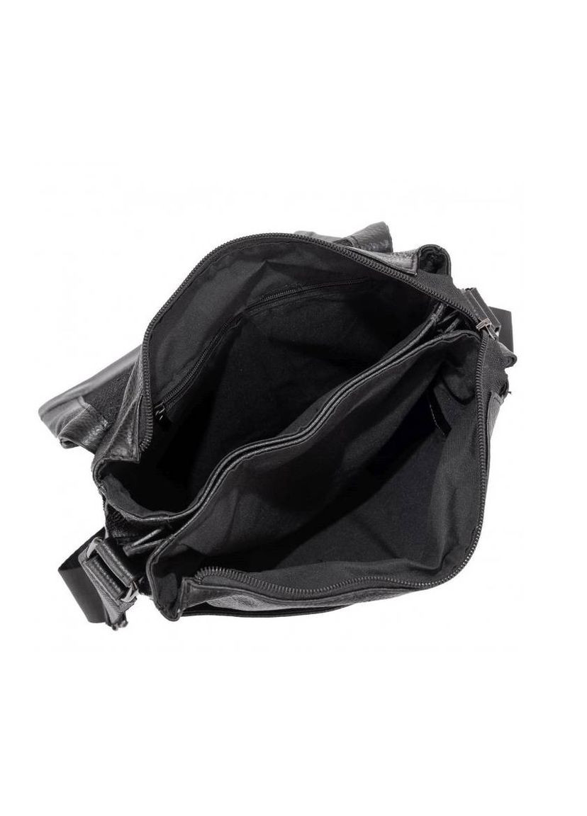 Сумка мужская кожаная A25F-FL-875A черная с клапаном Tiding Bag (302211535)