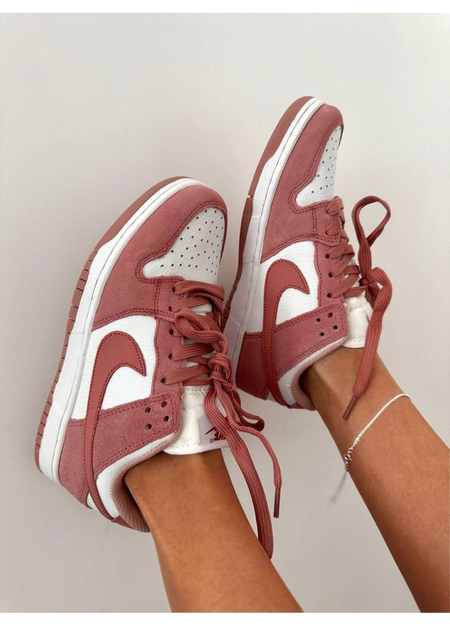 Рожеві Осінні кросівки чоловічі nike sb dunk « pink suede » найк сб данк No Brand