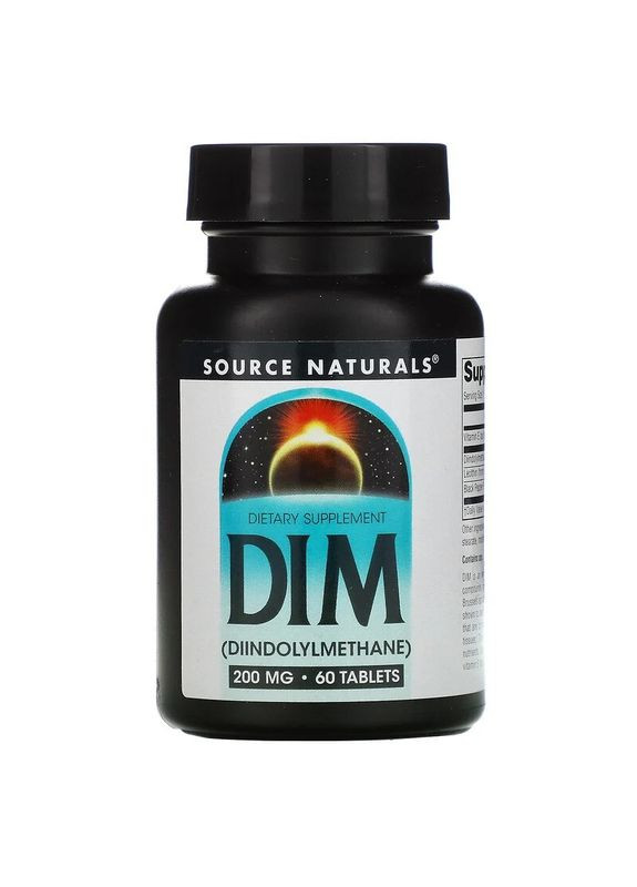 DIM 200 мг дііндолілметан для жіночого гормонального здоров'я 60 таблеток Source Naturals (267155313)