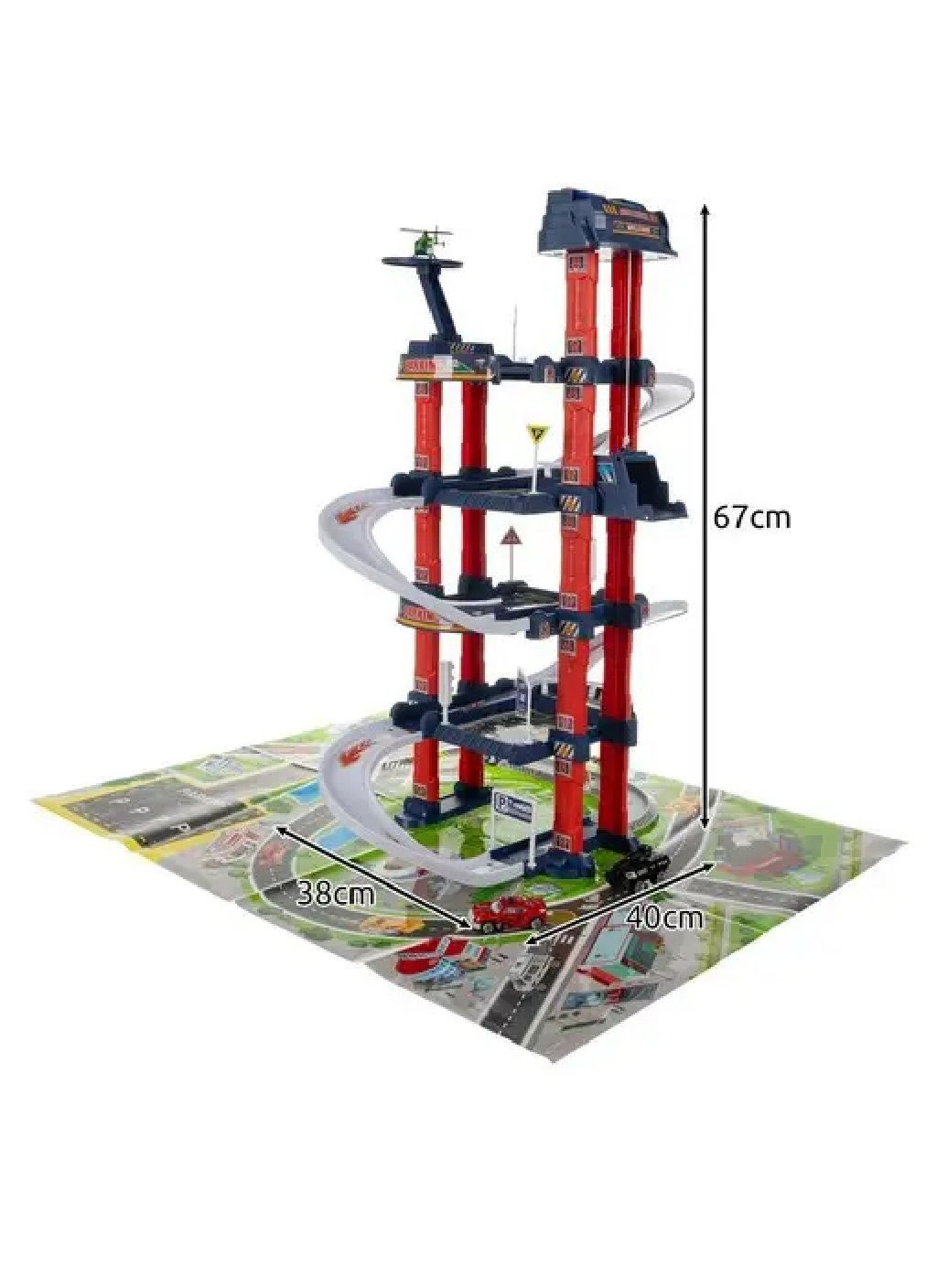 Великий іграшковий 4 рівневий паркінг автостоянка з ліфтом звуковими ефектами 38х40х67 см (478247-Prob) Unbranded (303396846)