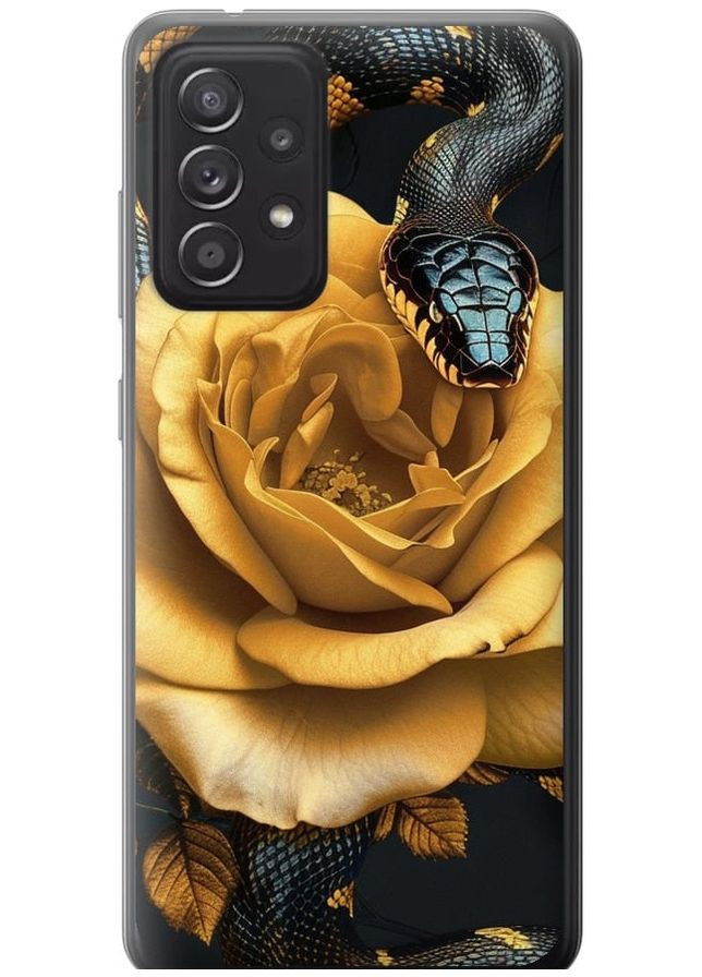 Силіконовий чохол 'Black snake and golden rose' для Endorphone Samsung Galaxy A52s 5G A528B (286767319)