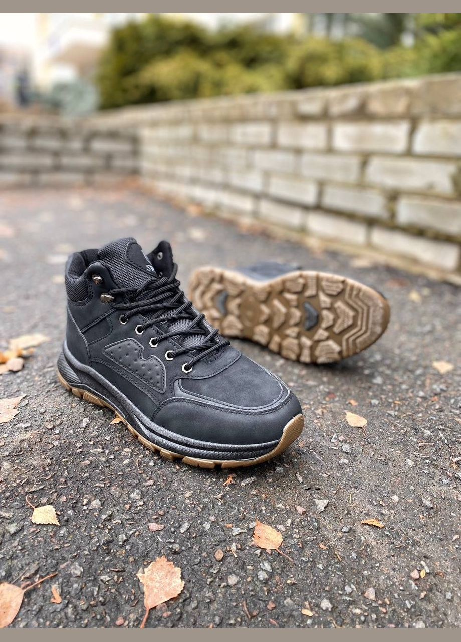 Черные зимние зимние кроссовки treaking black Dual