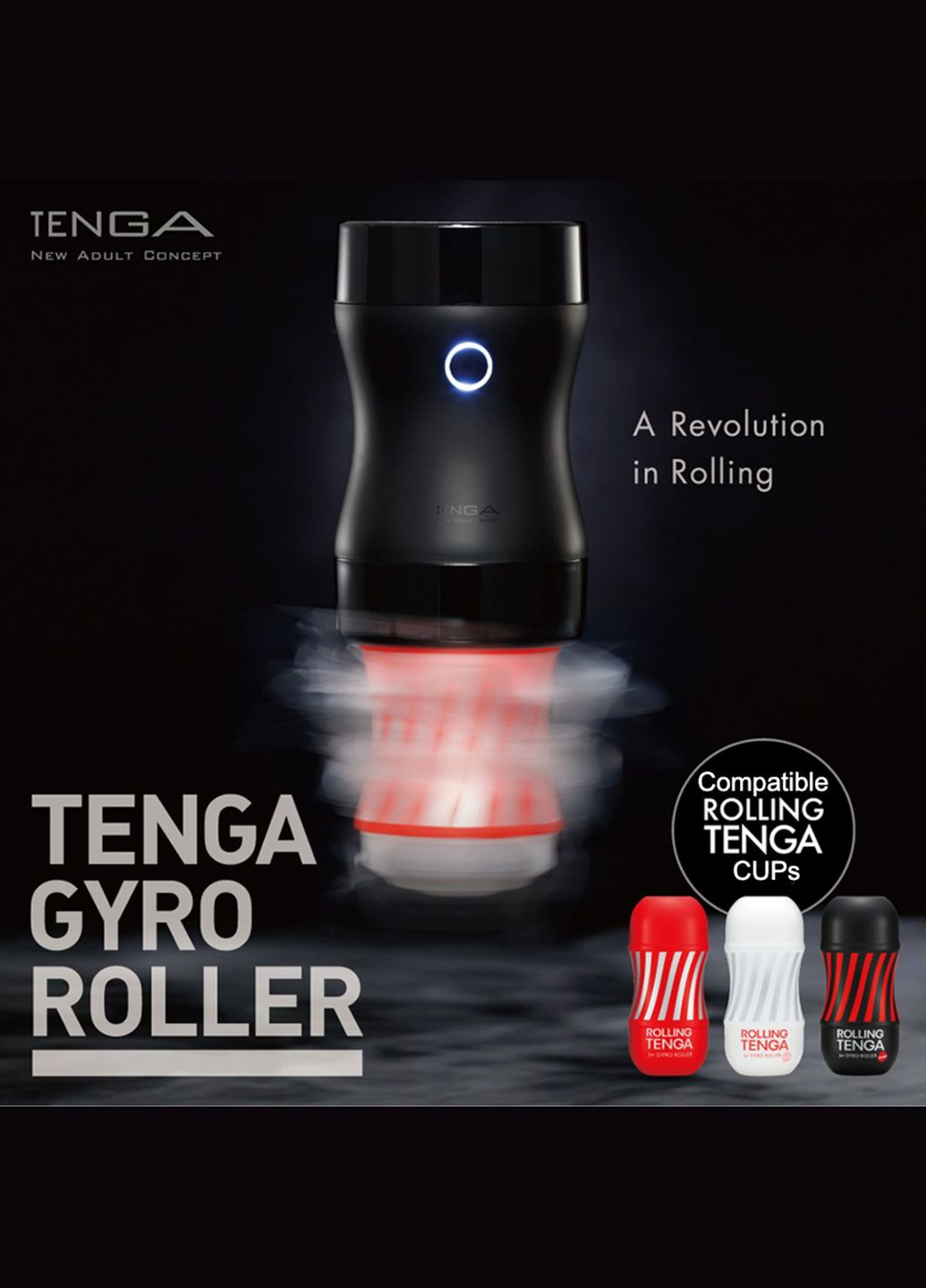 Мастурбатор Rolling Gyro Roller Cup Gentle, новий рельєф для стимуляції обертанням Tenga (369948273)