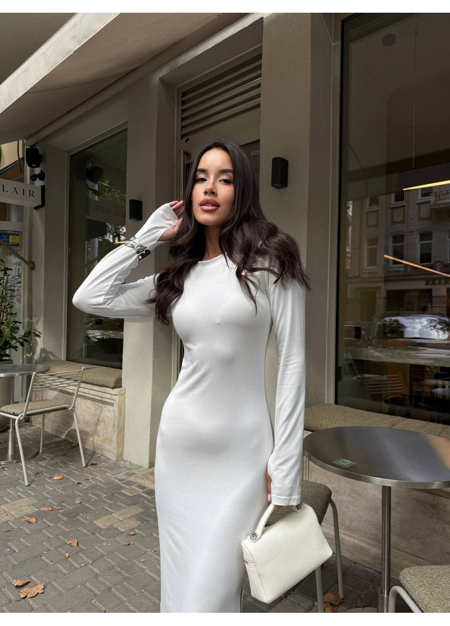 Молочное повседневный женское платье из вискозы Україна