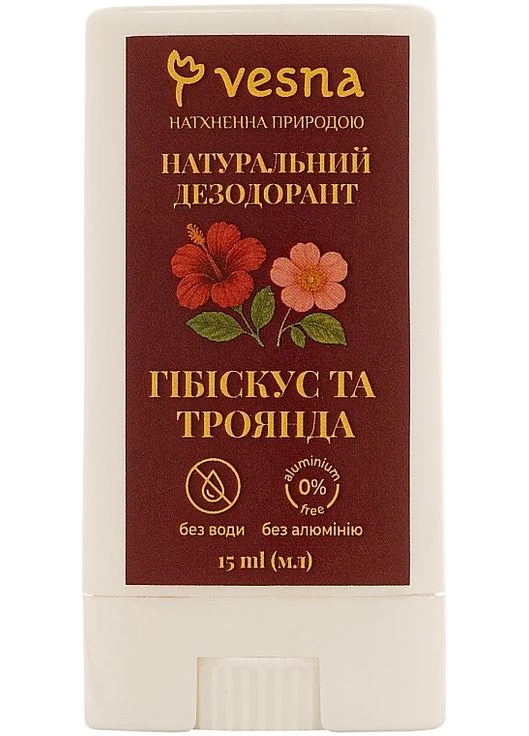 Натуральный дезодорант "Гибискус и Роза" 15ml (1558844-45175092) Vesna (368634748)