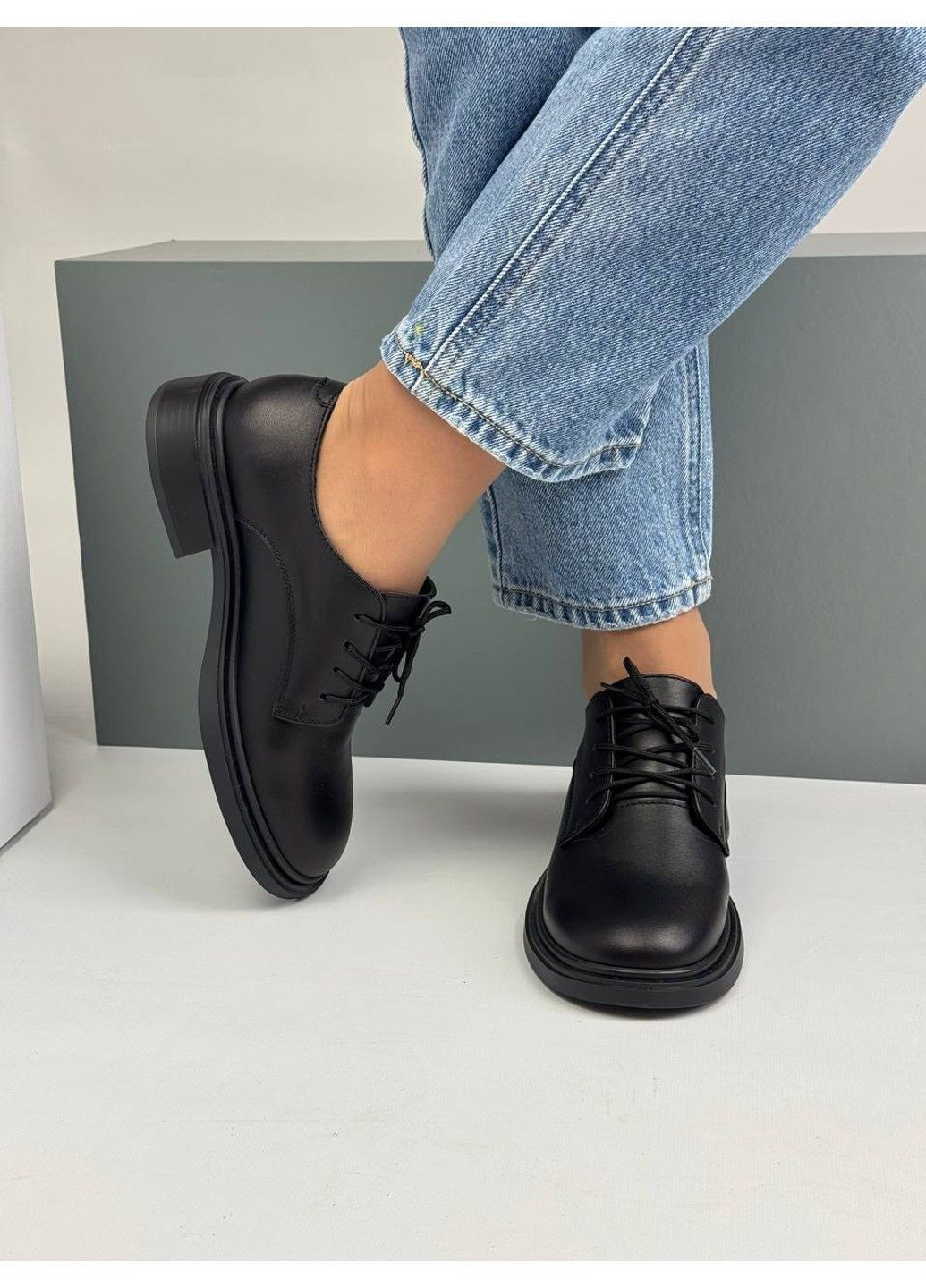 No Brand 475 Туфлі Шкіряні Чорні чорний з натуральна шкіра, — демісезон (367960251)