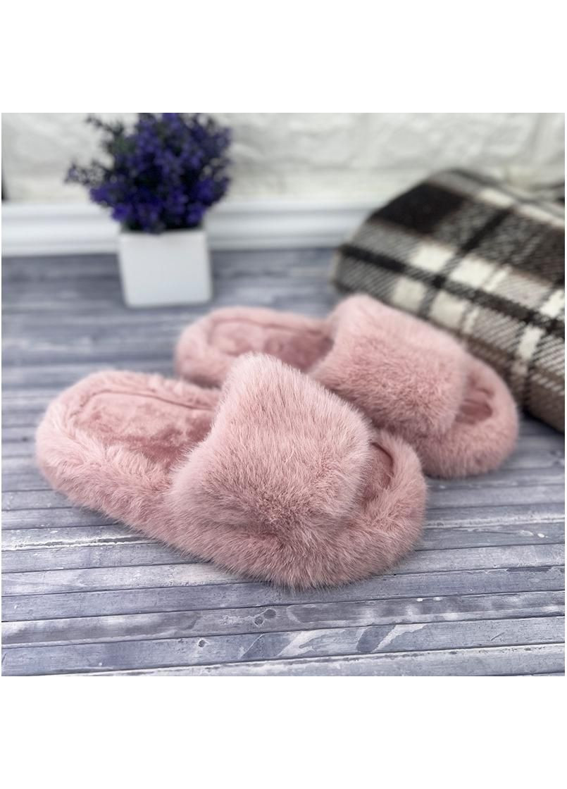 Тапочки жіночі домашні хутряні на платформі Е-008043-4 Рожеві Jomix (302254493)