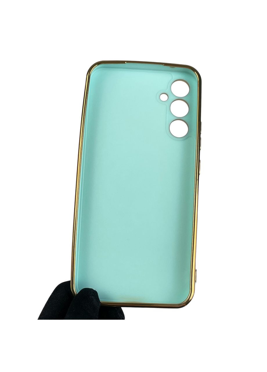 Чохол для Galaxy A34 5G SM-A346E глянсовий із золотою окантовкою із захистом камери на самсунг а34 бірюзовий Samsung (366020857)