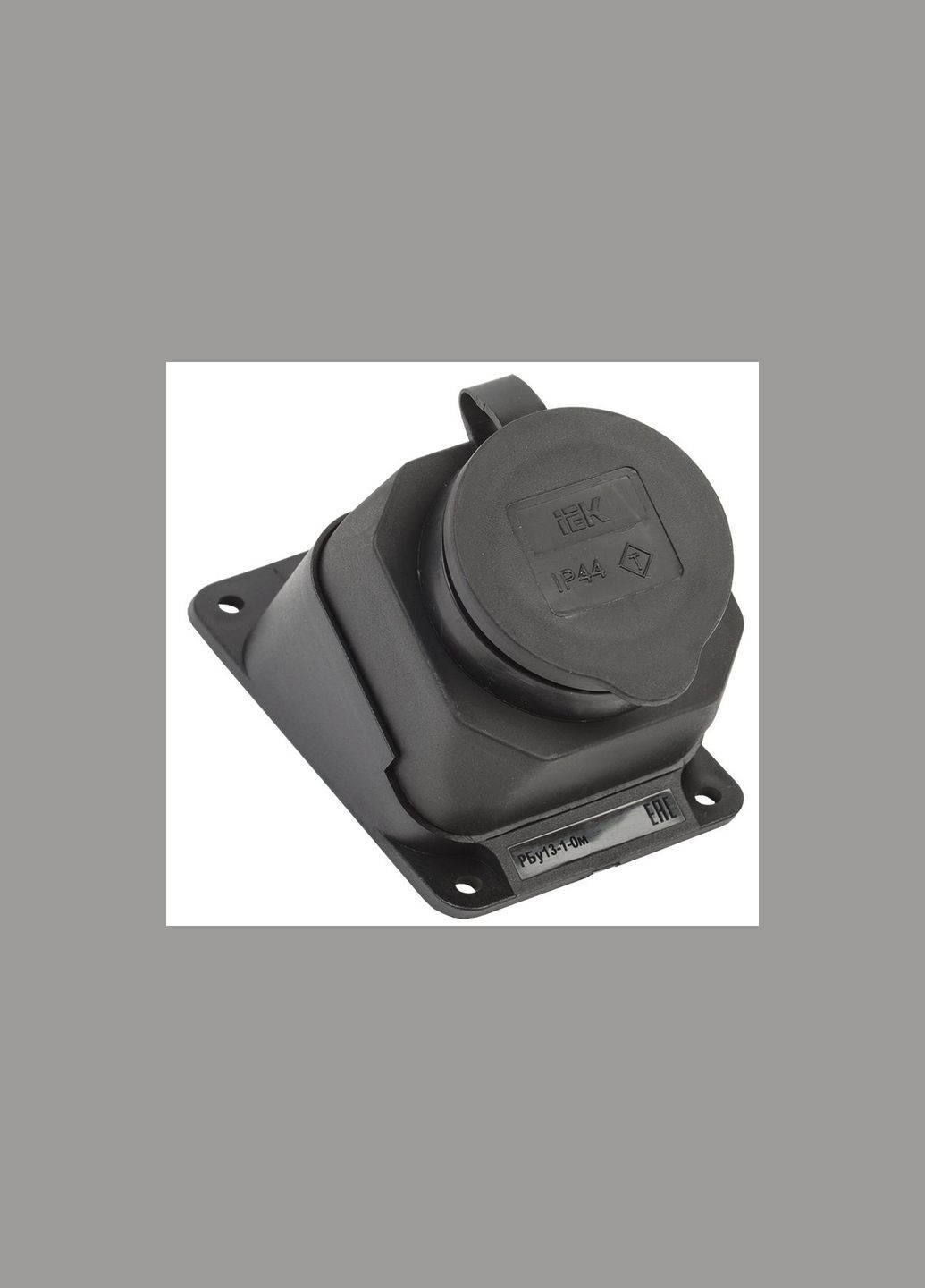 Розетка угловая настенная с защитной крышкой 16A IP44 Каучук [PKR22-016-2-K02] РБу13-1-0м OMEGA UEC (337144111)