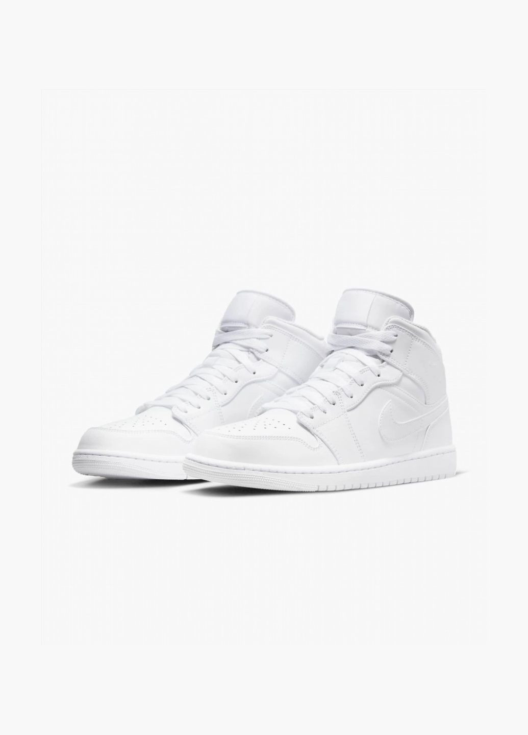 Белые демисезонные кроссовки мужские 1 mid white 554724-136 Air Jordan
