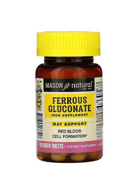 Ferrous Gluconate 100 Tabs Mason Natural (288050780)