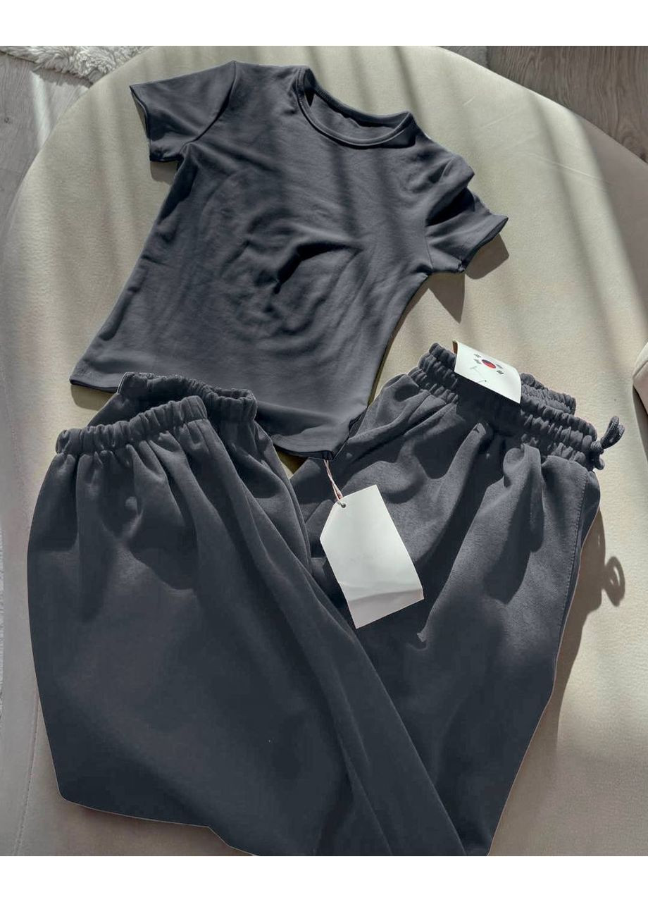 Жіночий костюм топ + джоггери з якісної турецької двонитки (вільний крій)👉 Заміри в описі GD/GL Модний простір (364965967)