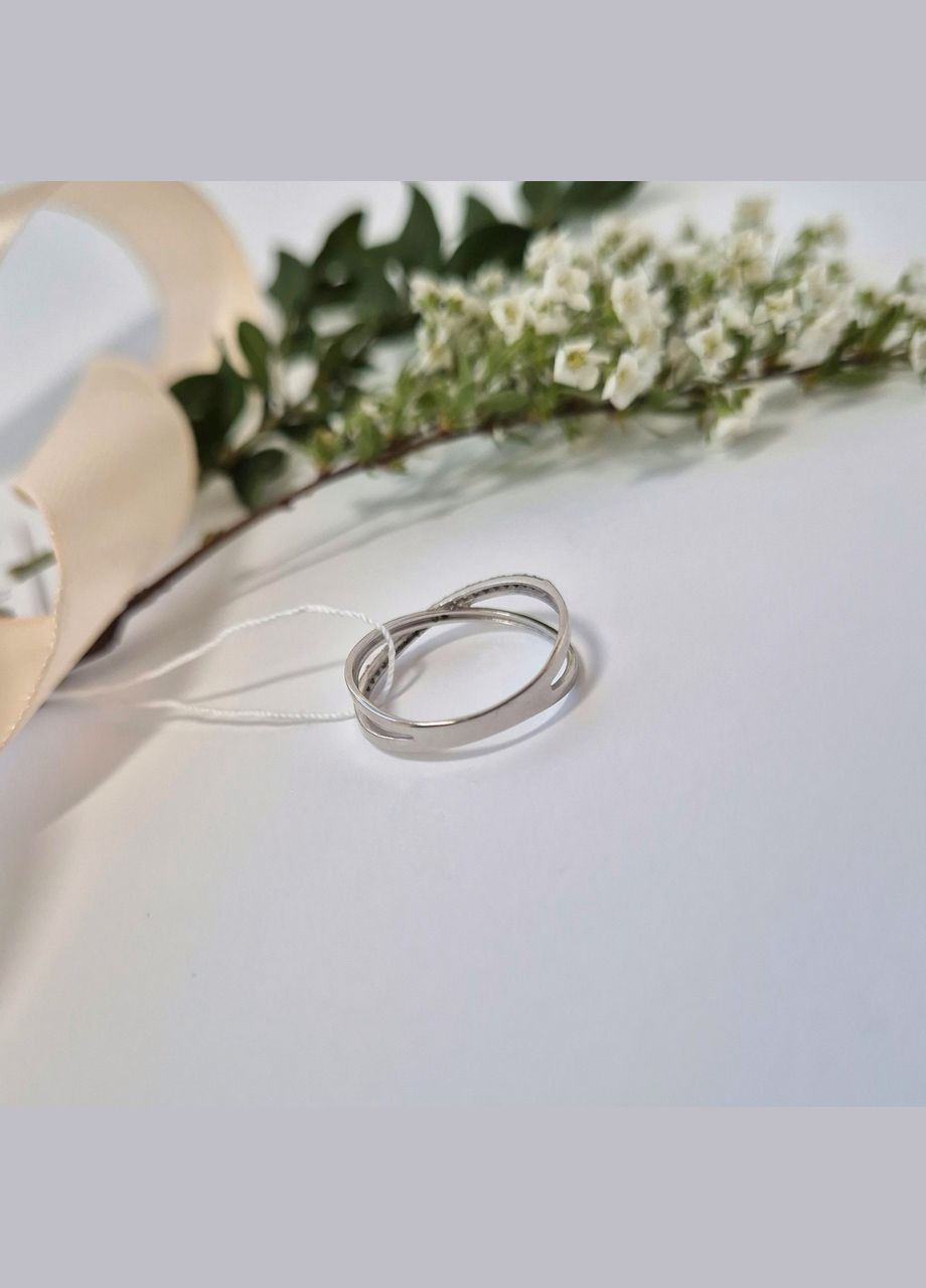 Срібна каблучка з Білими каменями 16.5 розмір срібло 925 проби Родоване 1373к 1.01г No Brand (329900844)