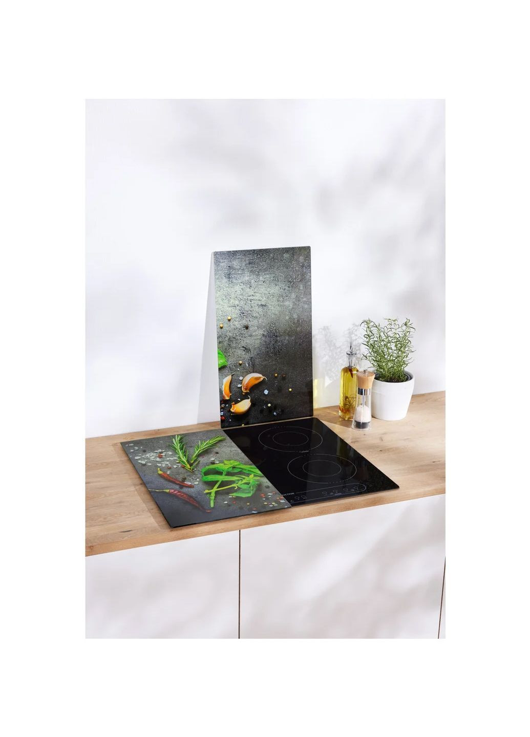 Стеклянные накладки для плиты 2 шт 52х30 см комбинированные Livarno home (363318465)