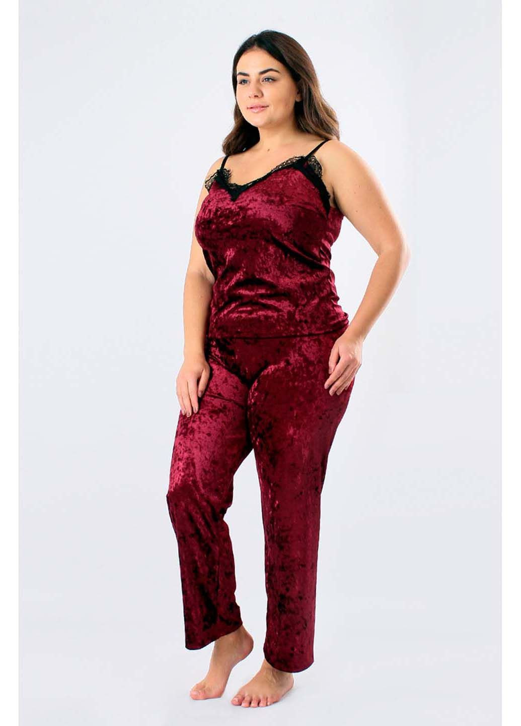 Бордовая пижамный комплект Ghazel