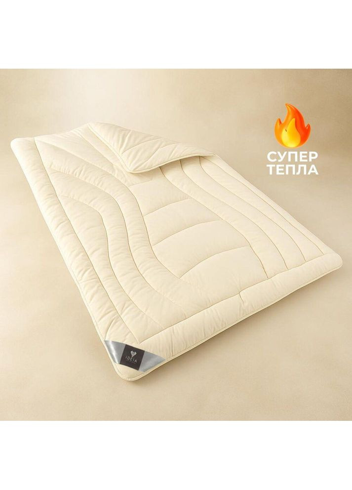 Одеяло зимнее шерстяное 140х210 см Wool Premium хлопок двойное шерсть натуральное супер теплое IDEIA (362587119)