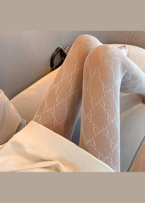 Колготки жіночі в сіточку білі No Brand Колготки в сітку (317881630)