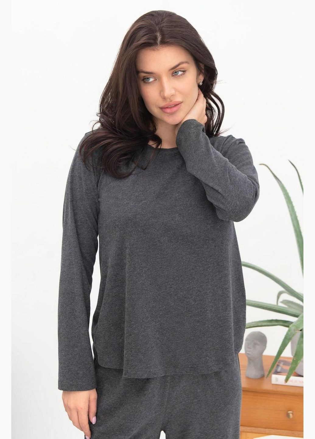 Сірий демісезонний трикотажний джемпер джемпер Roksana 1533/16122 gray