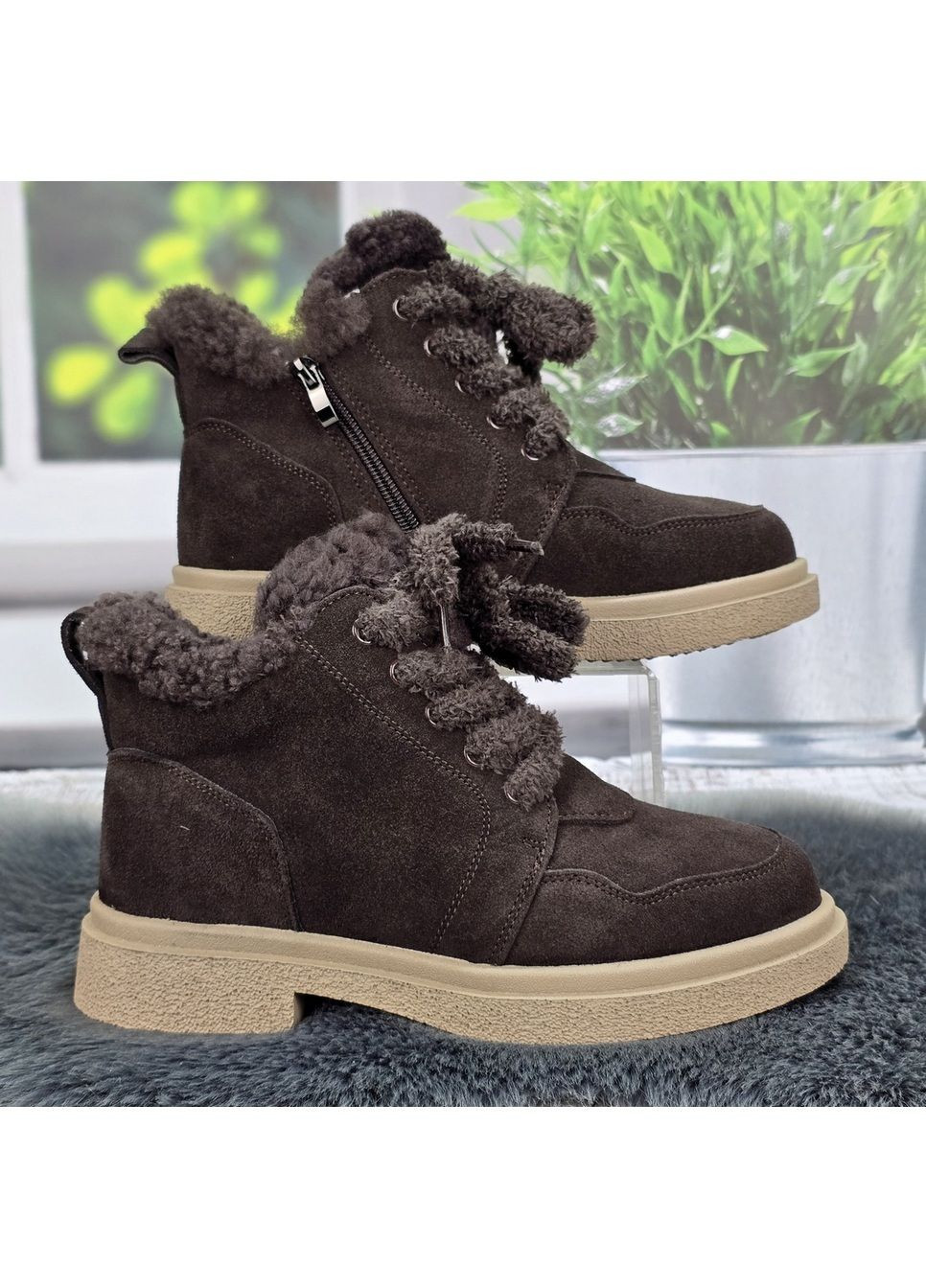 Черевики жіночі зимові з натуральної замші Hengji (365718533)