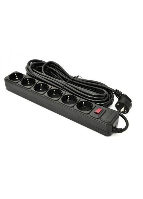 Сетевой фильтр питания (EXT-PN-SP-10610) Patron 10 m3*1mm2 (SP-10610) 6 розеток BLACK (361110827)