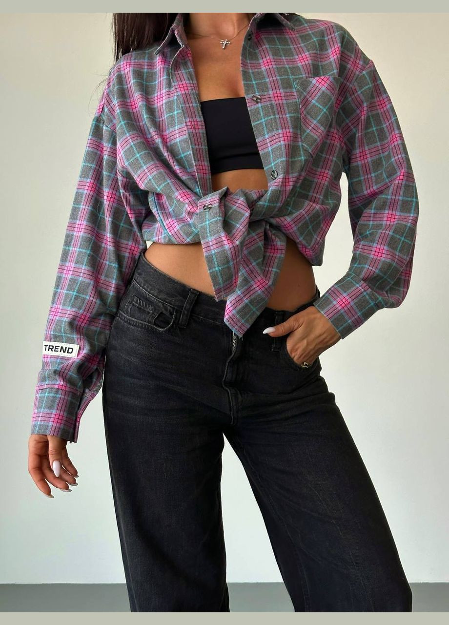 Розовая повседневный, кэжуал рубашка в клетку Vakko