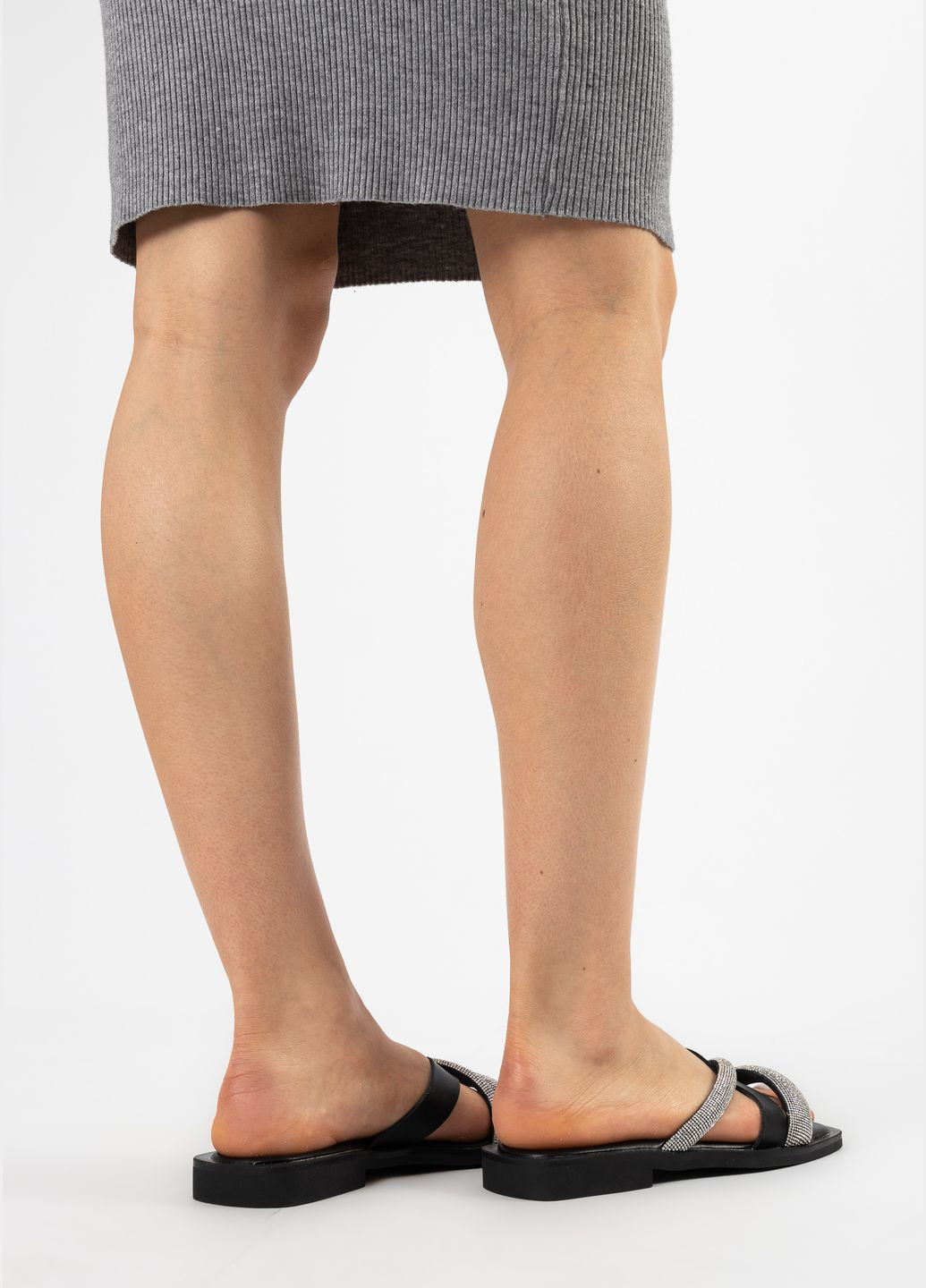 Черные шлепанцы (1304л) Mode Anona