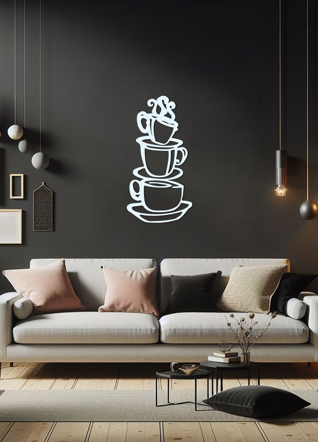 Сучасна картина на кухню, декоративне панно з дерева "Добра кава ", стиль мінімалізм 95х48 см Woodyard (291842842)