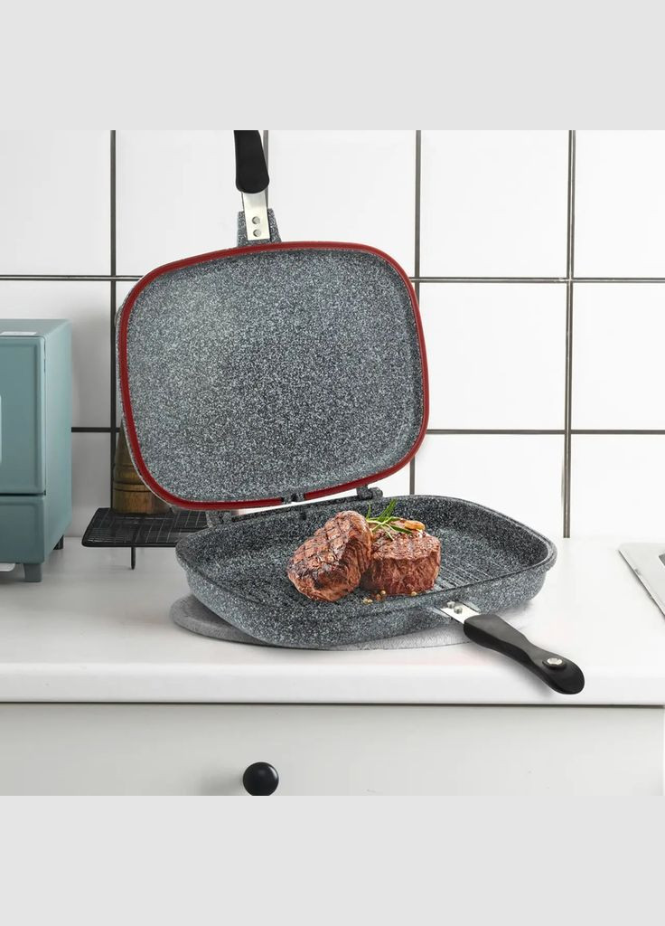 Сковорода-гриль двойная KM-100516 32х7.5 см серая Ofenbach (364105342)