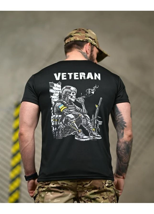 Тактическая футболка SELION Veteran черная ДЛ7221 No Brand (393646139)