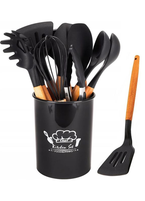 Набір кухонних аксесуарів "Greener" 12 предметів у підставці Kamille (372173267)