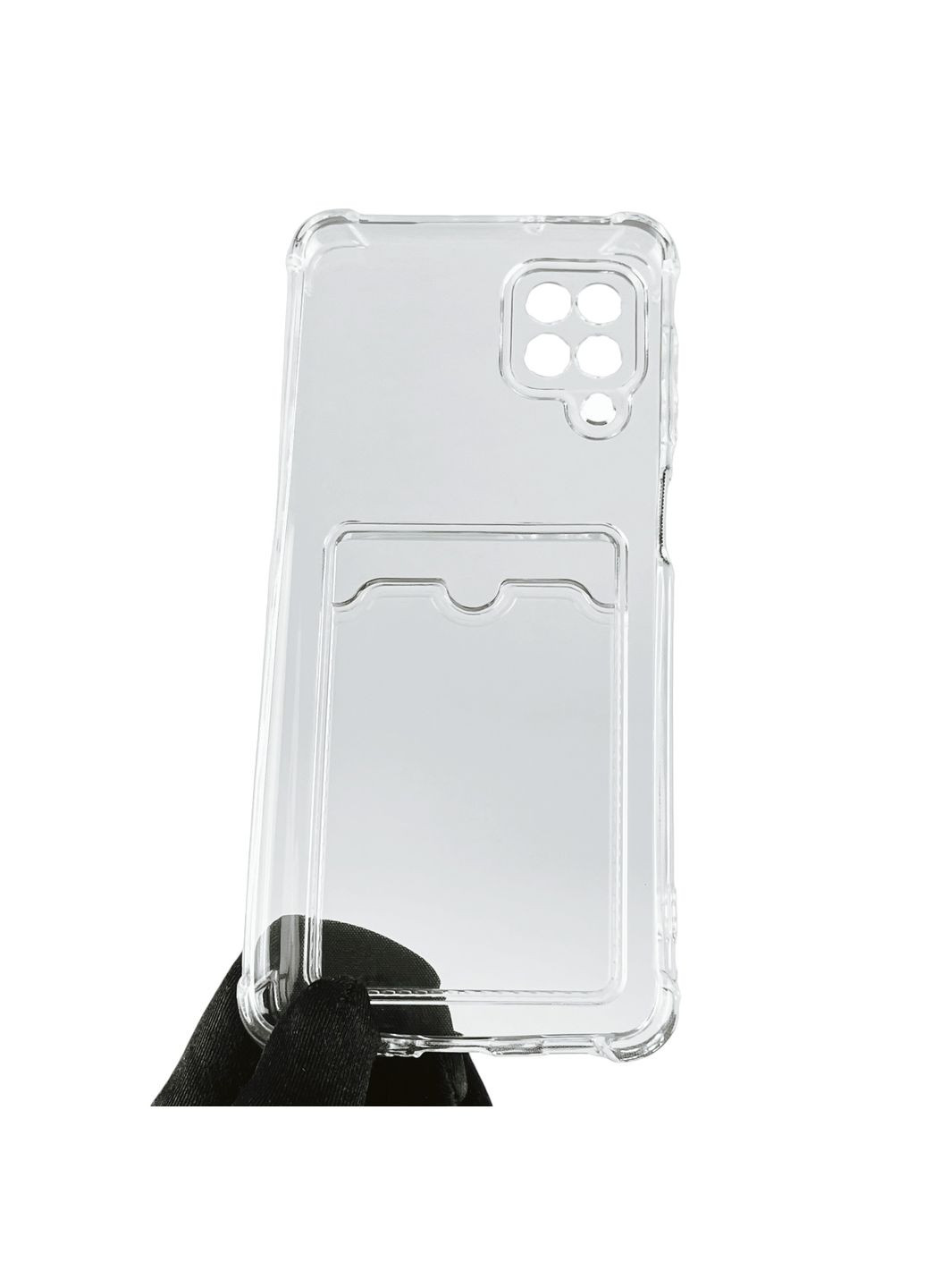 Чохол для Galaxy M12 SM-M127F з бронь кутами з кишенею для візиток карток k-pop на самсунг м12 прозорий Samsung (366020922)