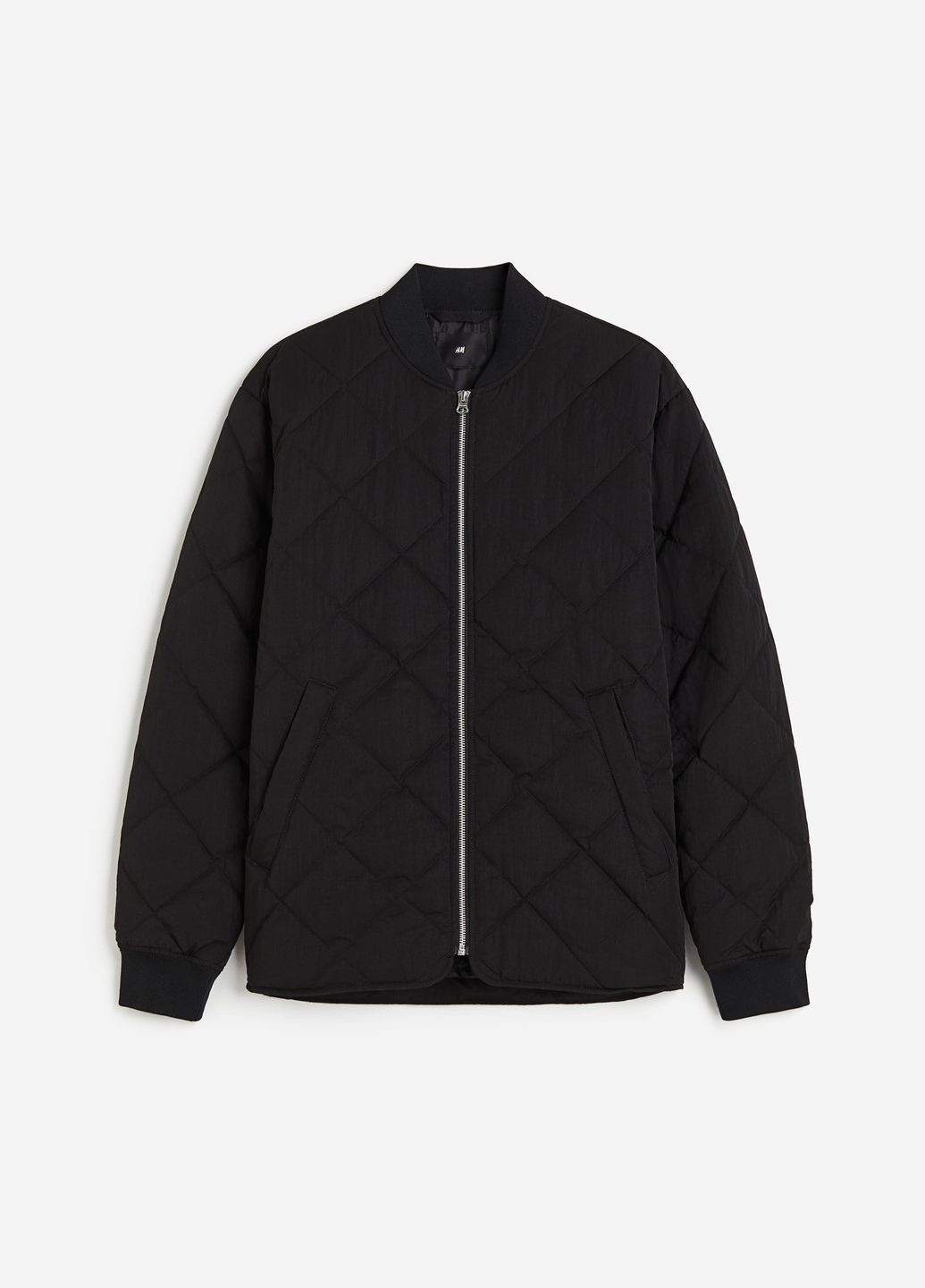 Черная демисезонная куртка-бомбер H&M