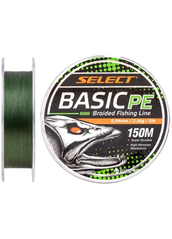 Шнур Basic PE 150m Dark Green 0.04mm 5lb/2.5kg (1870.18.18) Select (399599032)